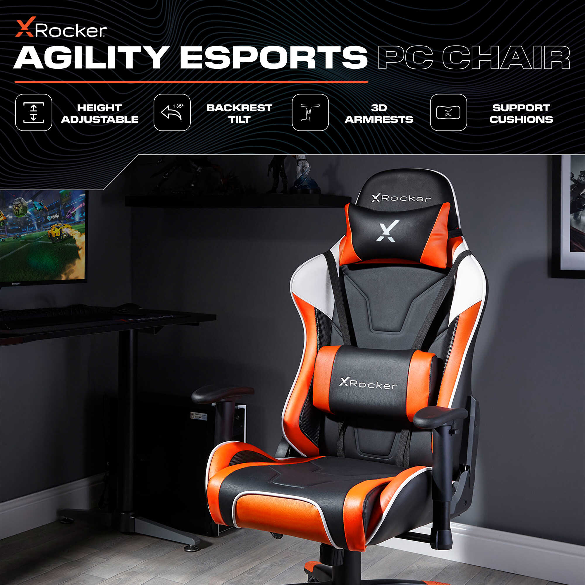Agility eSport Ergonomic Gaming Chair - Black / Orange