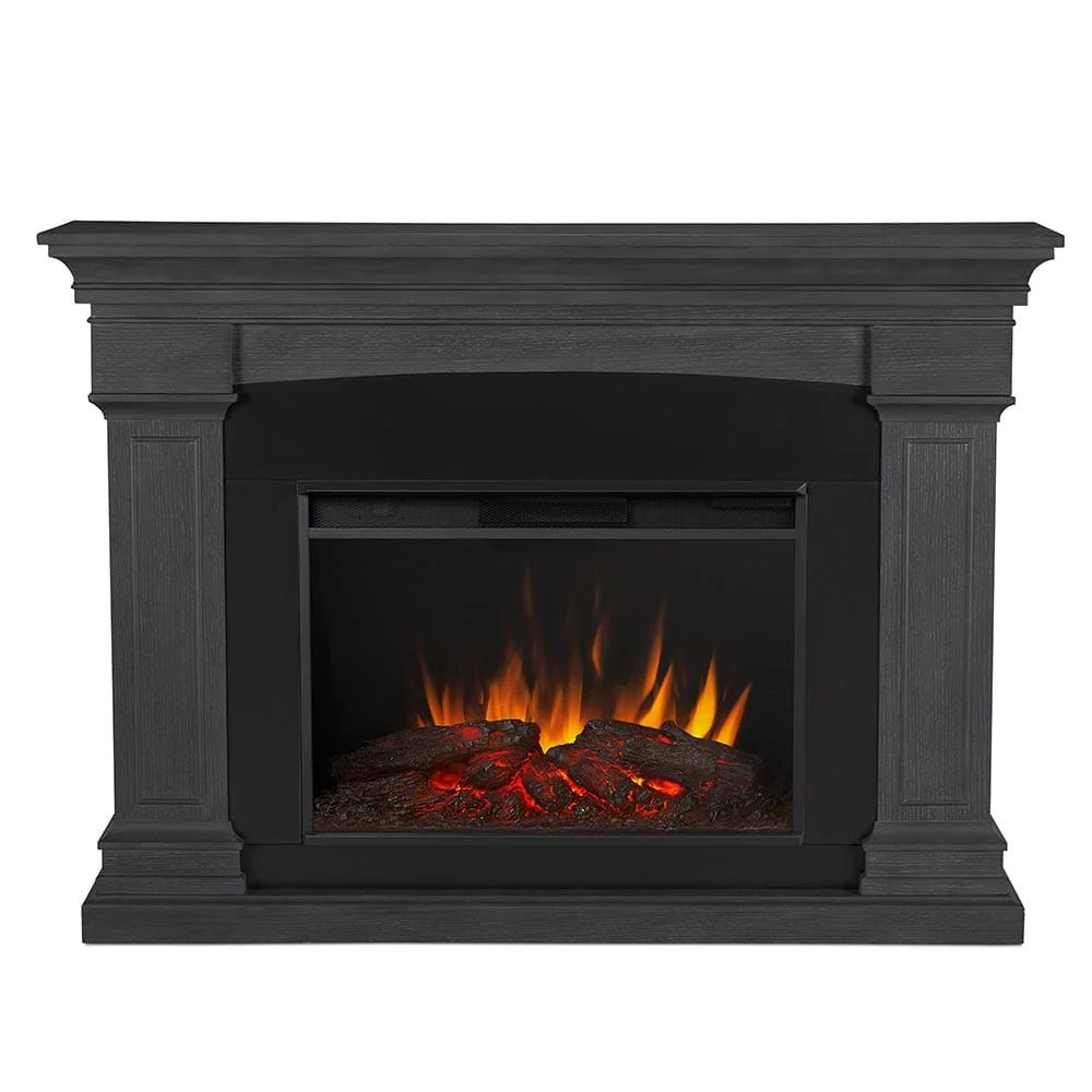 Deland Grand Electric Fireplace Mantel Package in Gray