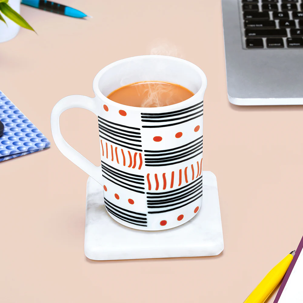 Larah by Borosil Doodle Mug Set, 350ml x 2
