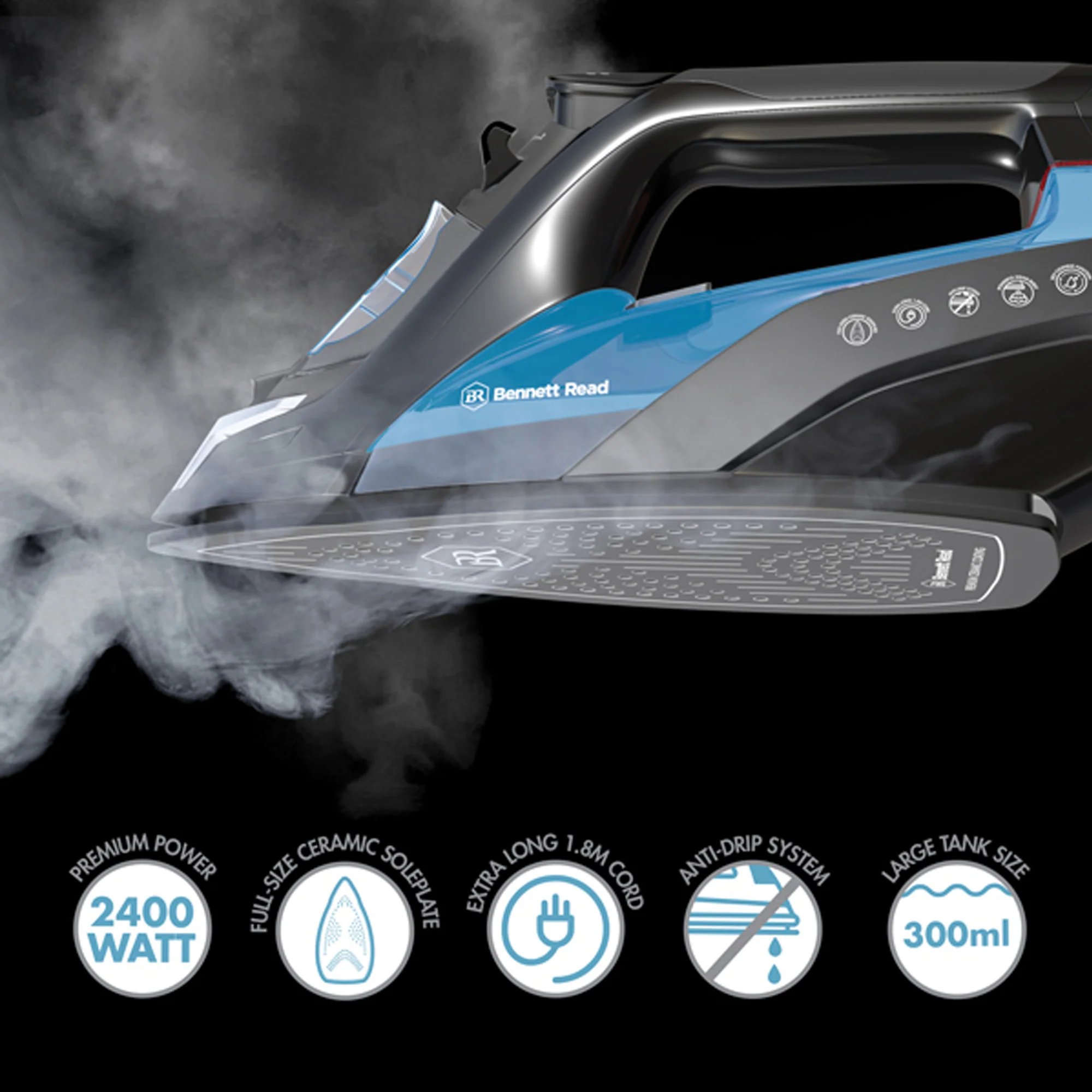Bennett Read 2400W Ultra Steam Iron Black & Blue