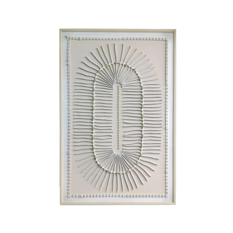 80 x 120cm Sculptural, Abstract Design Painting Cream