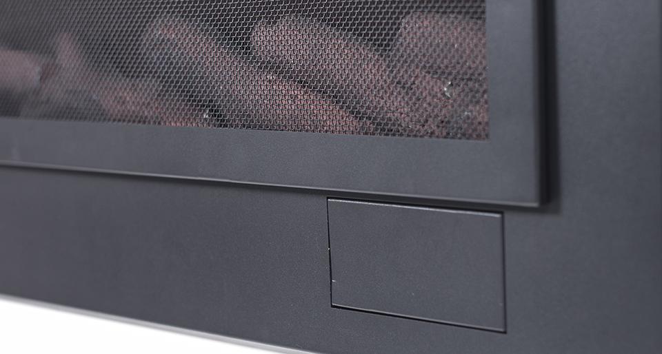 The Sideline Steel 50 Inch Mesh Screen Non Reflective Recessed Electric Fireplace 80013
