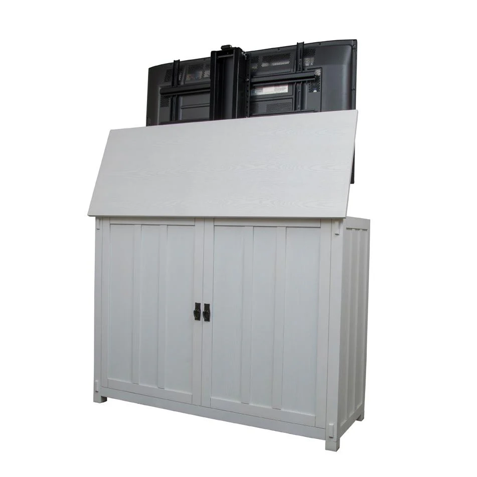 The Elevate 72013 White Mission Style Smart TV Lift Cabinet for 50 Inch Flat screen TVs