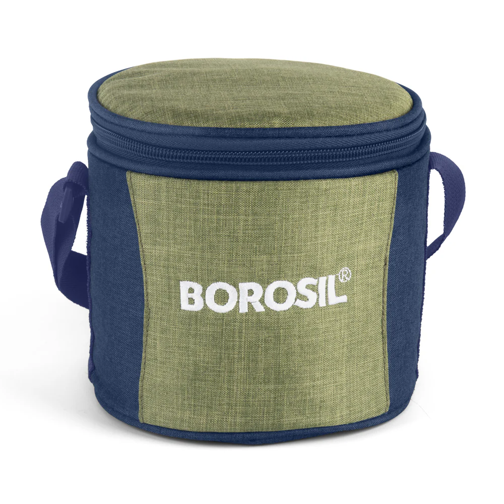 Borosil Ace Tall Lunch Bag, Round, For Set of 2, (400ml) (Only Bag)
