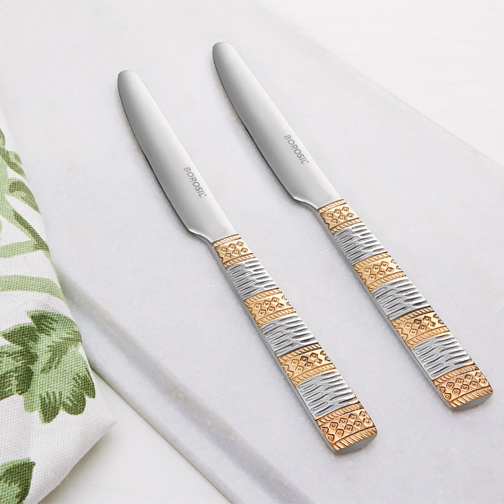 Borosil Gold Butter Knife, Set of 2-21 cm
