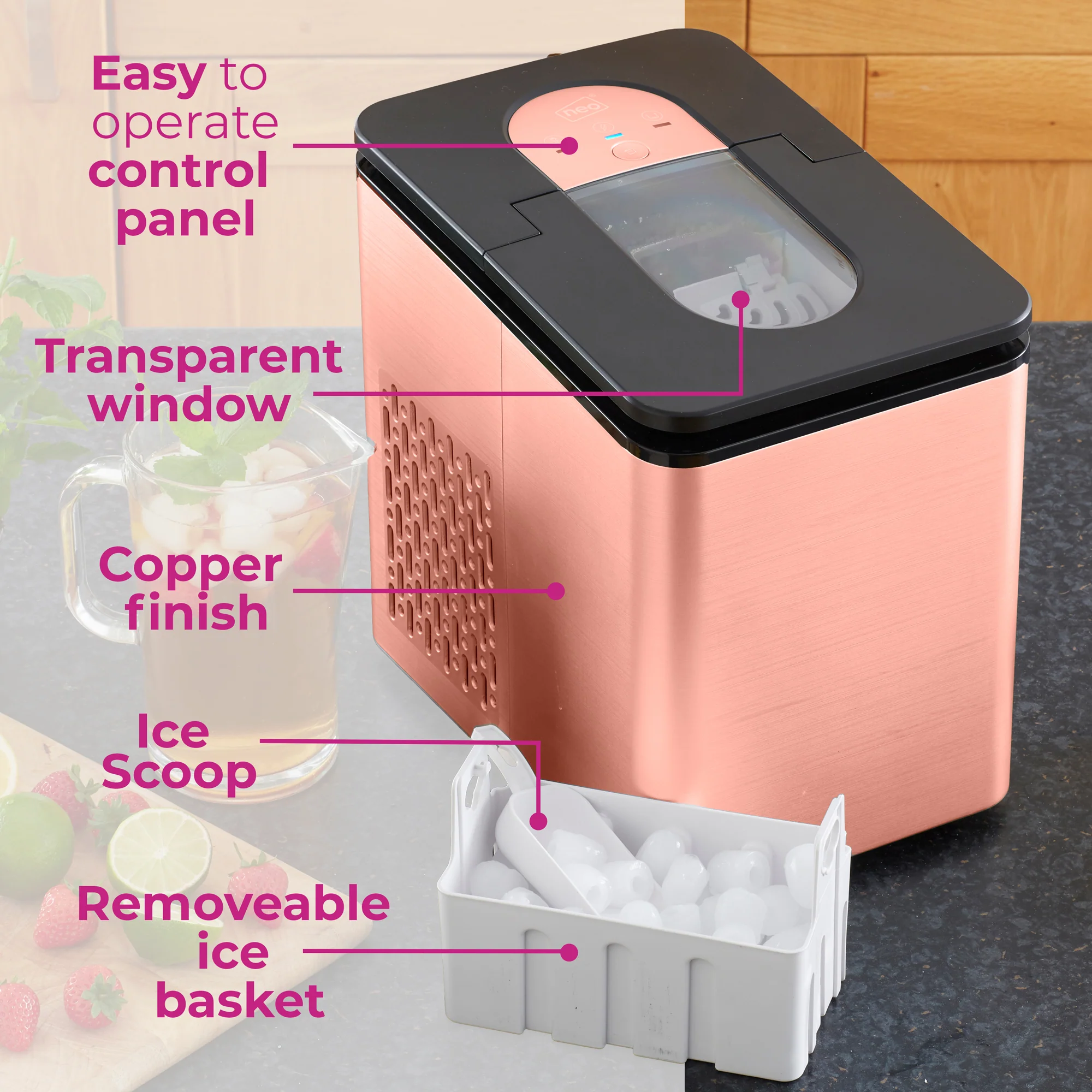Neo Copper 1.7L Electric Ice Cube Maker Machine