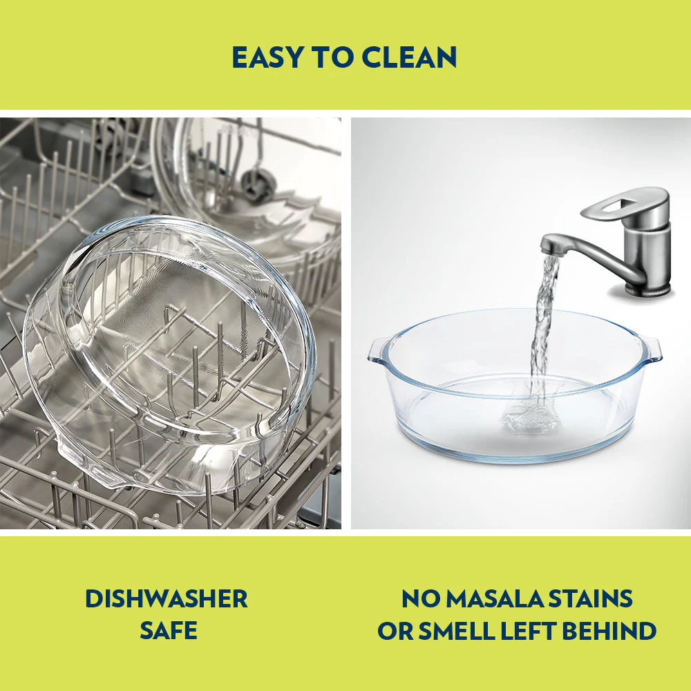 Borosil Round Cake Dish w Handle, 1.2L