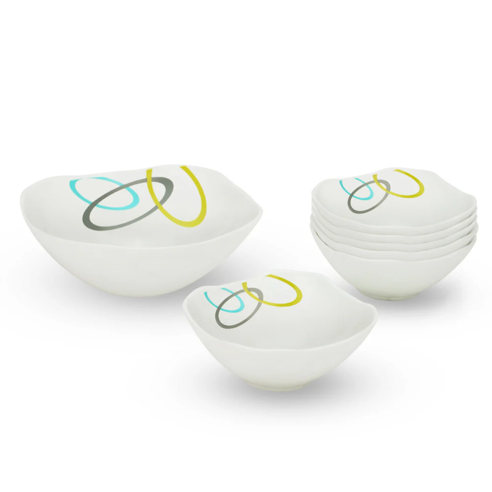 Larah by Borosil Jolly Pudding Set, 7 pc (Square)