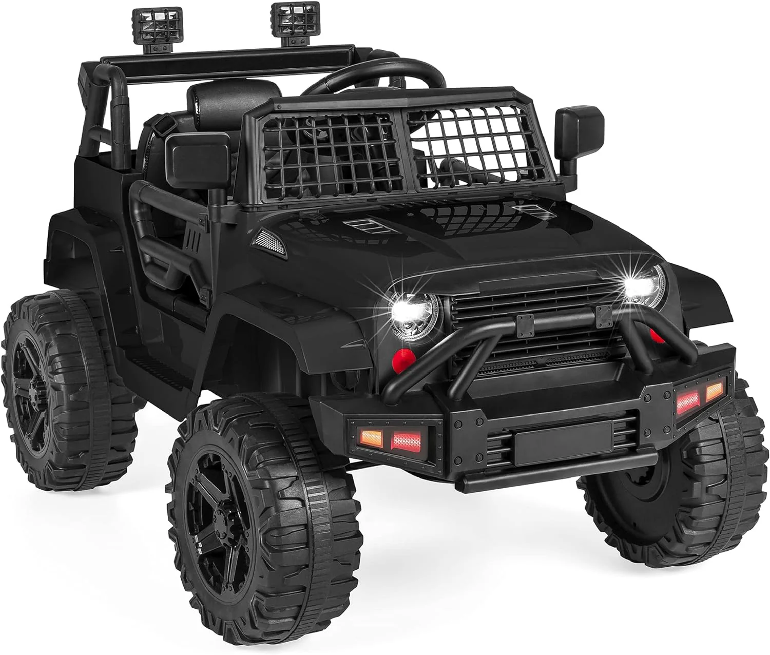 12V Kids Ride On Truck Car w/ Remote Control, Spring Suspension, LED Lights, AUX Port