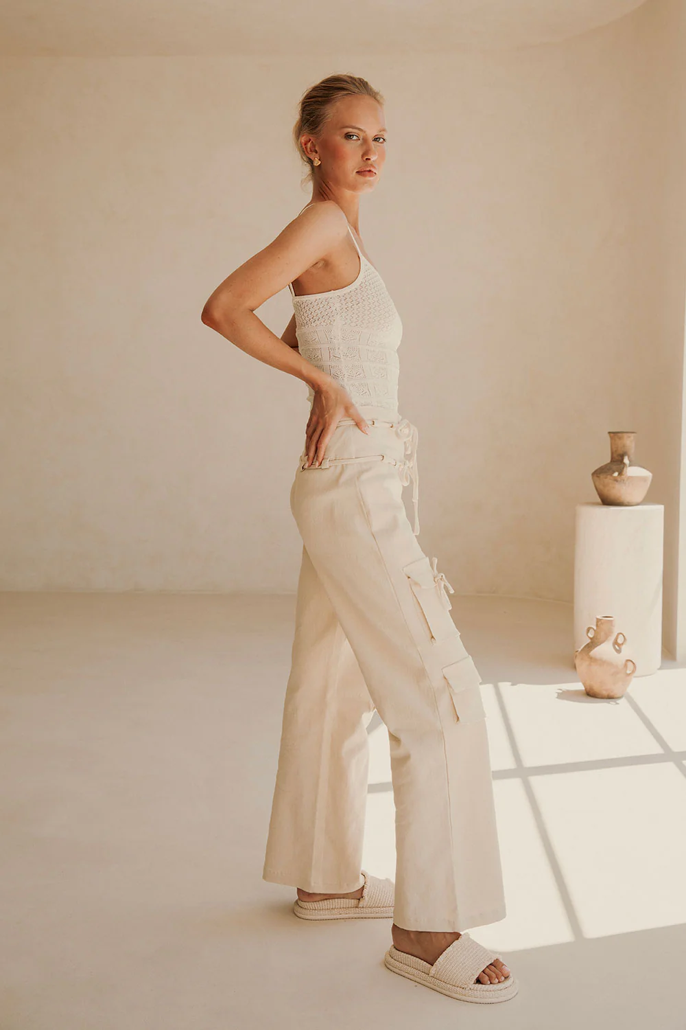 SAMPLE-Jaicee Pants - Cream