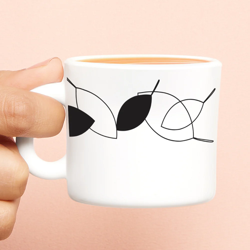 Larah by Borosil Shadow Mug Set, 100ml x 6