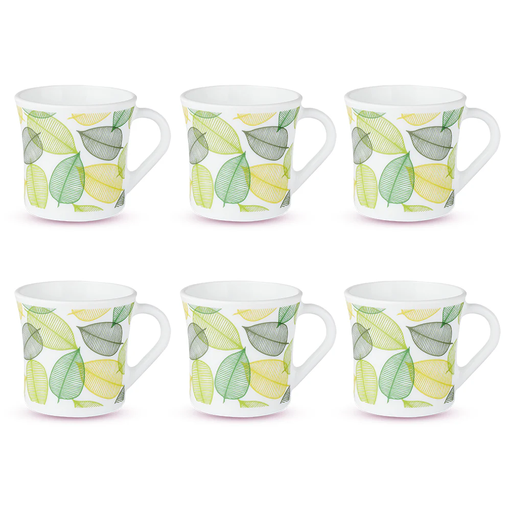 Larah by Borosil Crysta Noma Mug Set, 210ml x 6