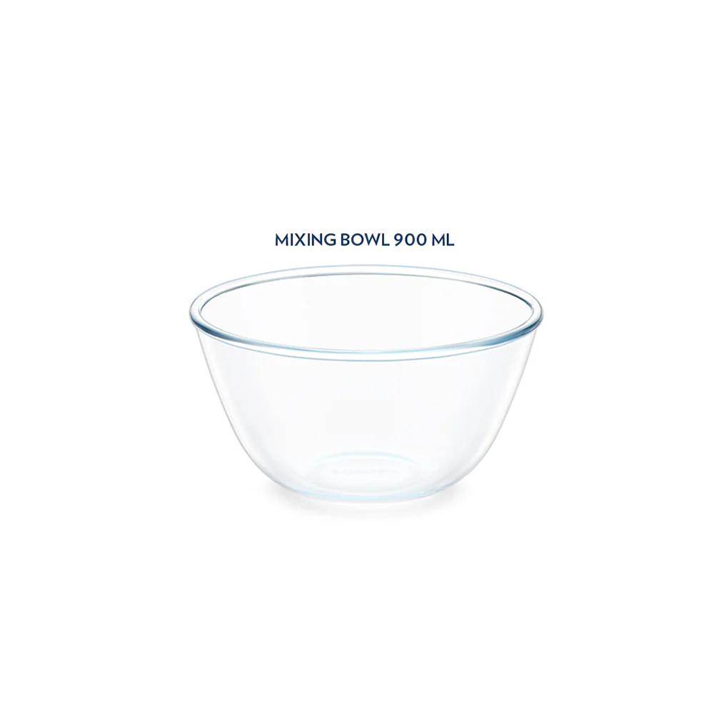 Borosil Mixing & Serving Bowl, White Lid, 900ml