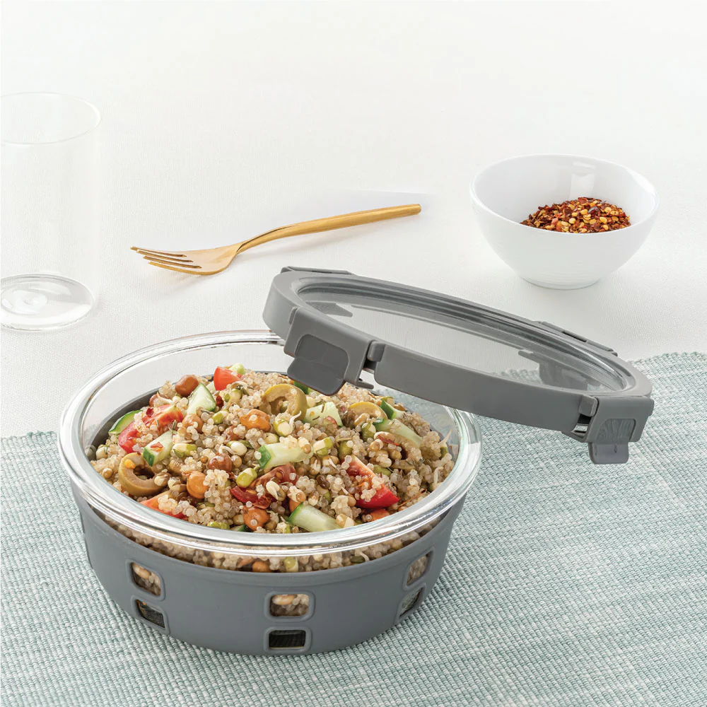 Borosil Tuff-Glass Klip n Store Plus, Round Container