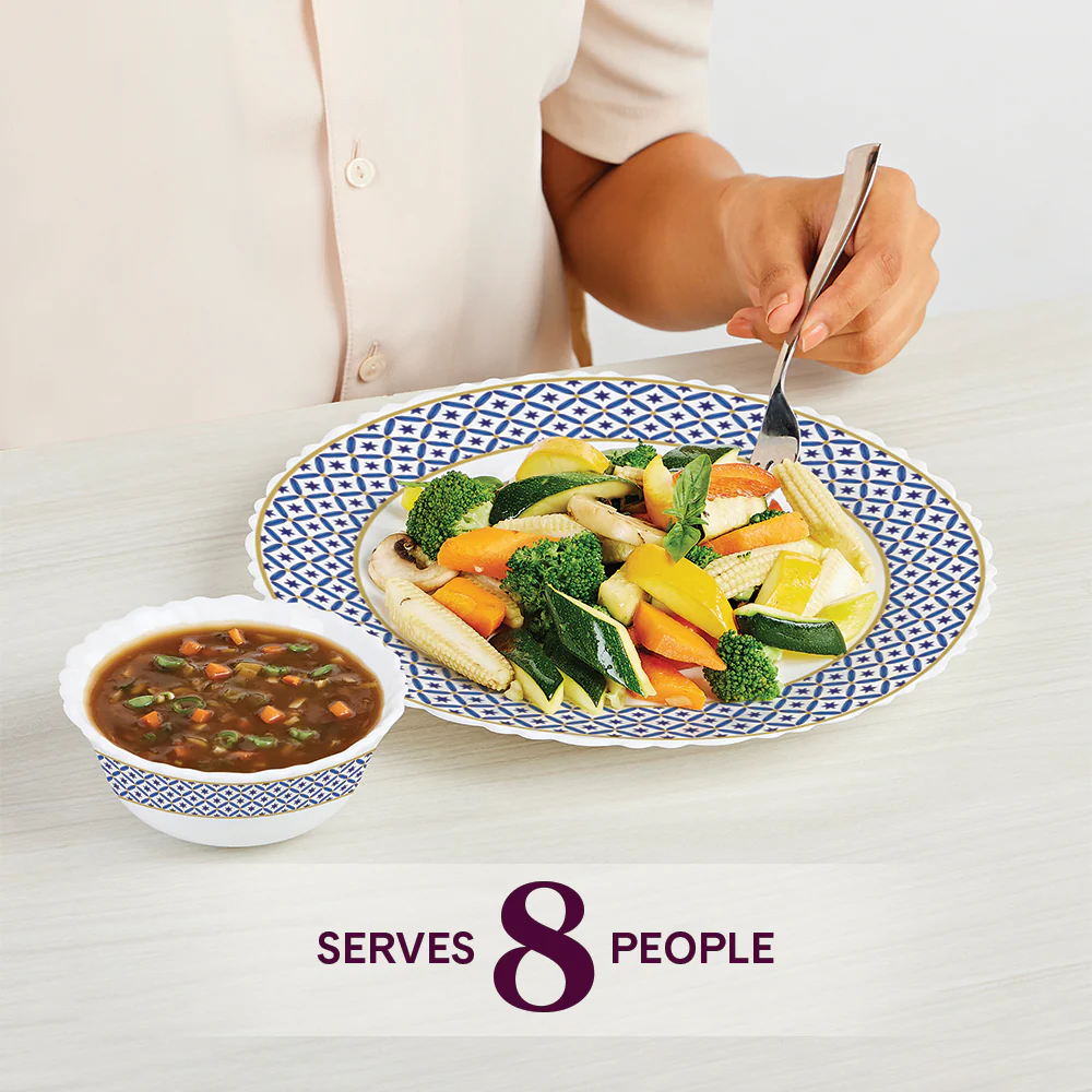 Larah by Borosil Juliet Dinner Set, 44 pc