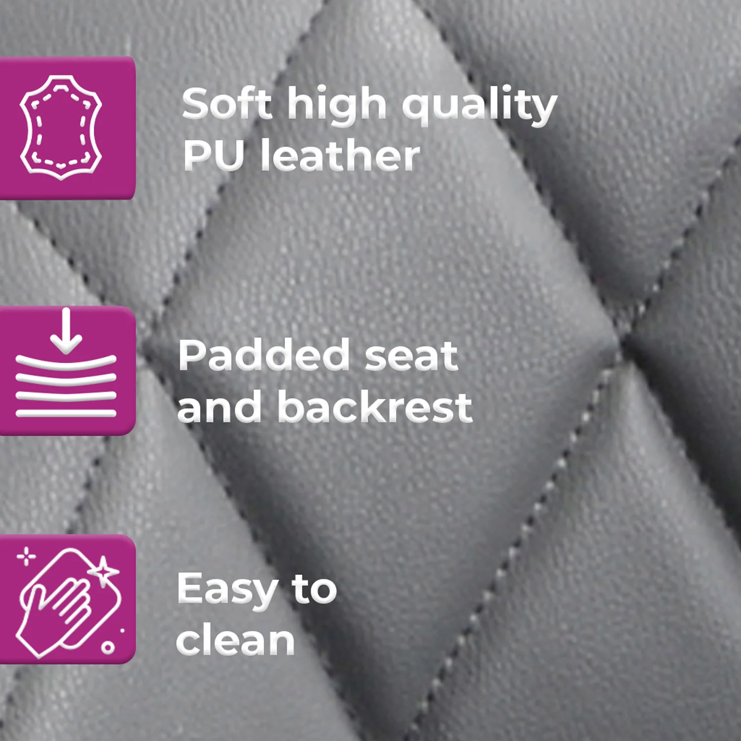 Neo Bar Stool Dark Grey Faux Leather Black Steel Base Set Of Two