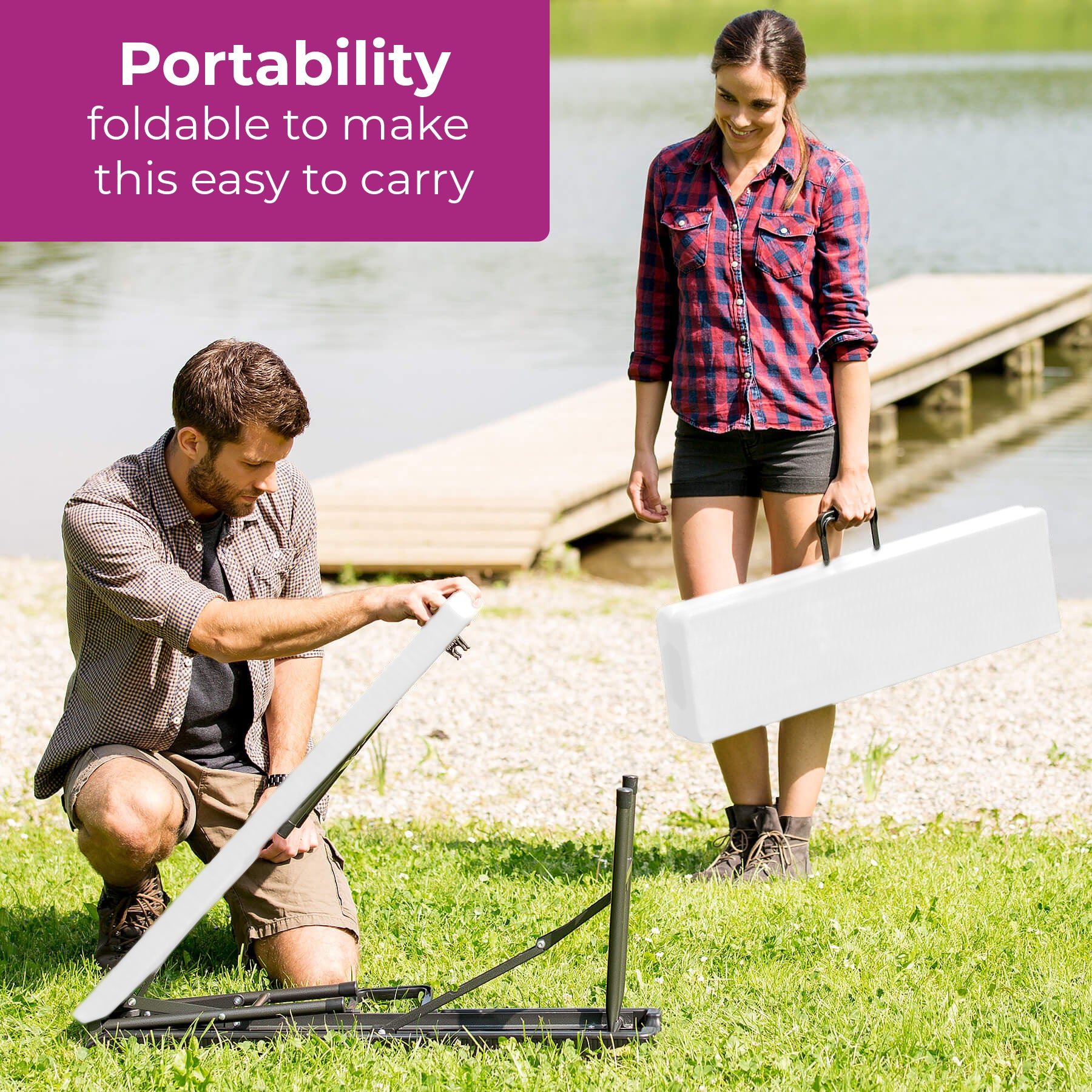 Neo Set Of Two Garden Plastic Folding Benches