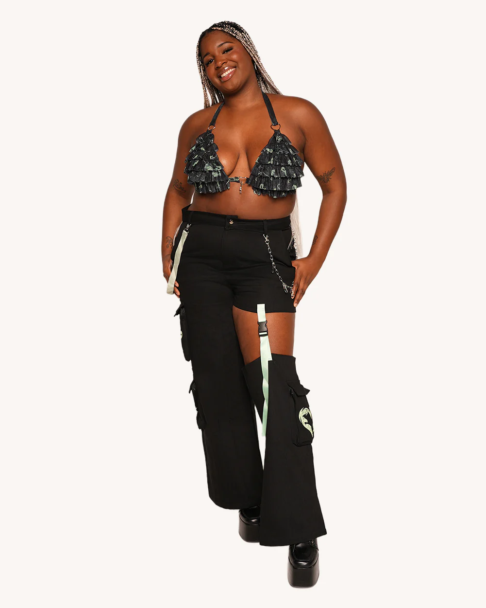 Sunflowerraver x iHR Get Bent Wide Leg Detachable Leg Pants