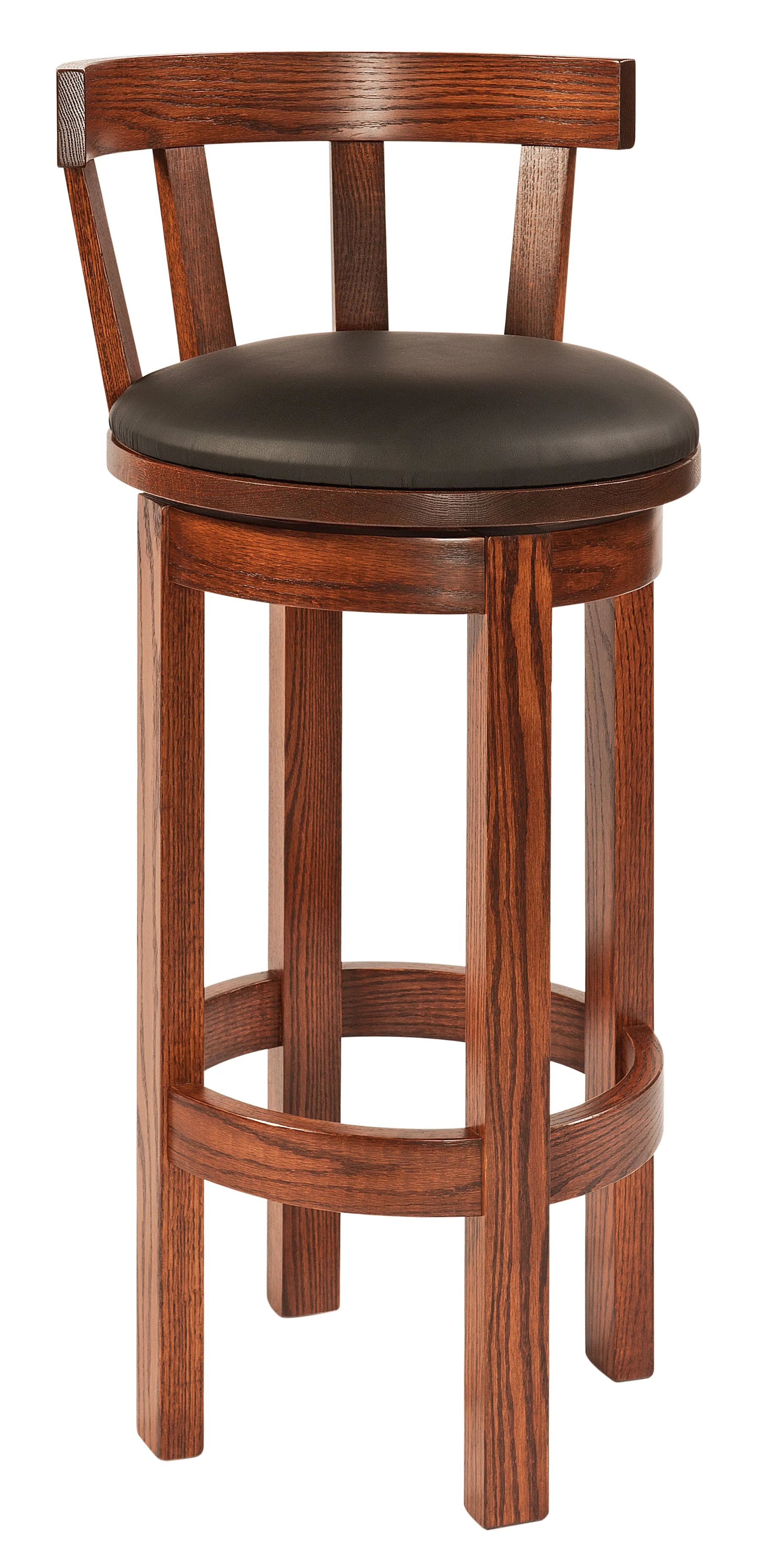 Amish Barrel Swivel Bar Chair with Meribeth Top