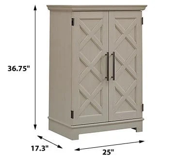 Infinity Bar Cabinet in Old Wood White