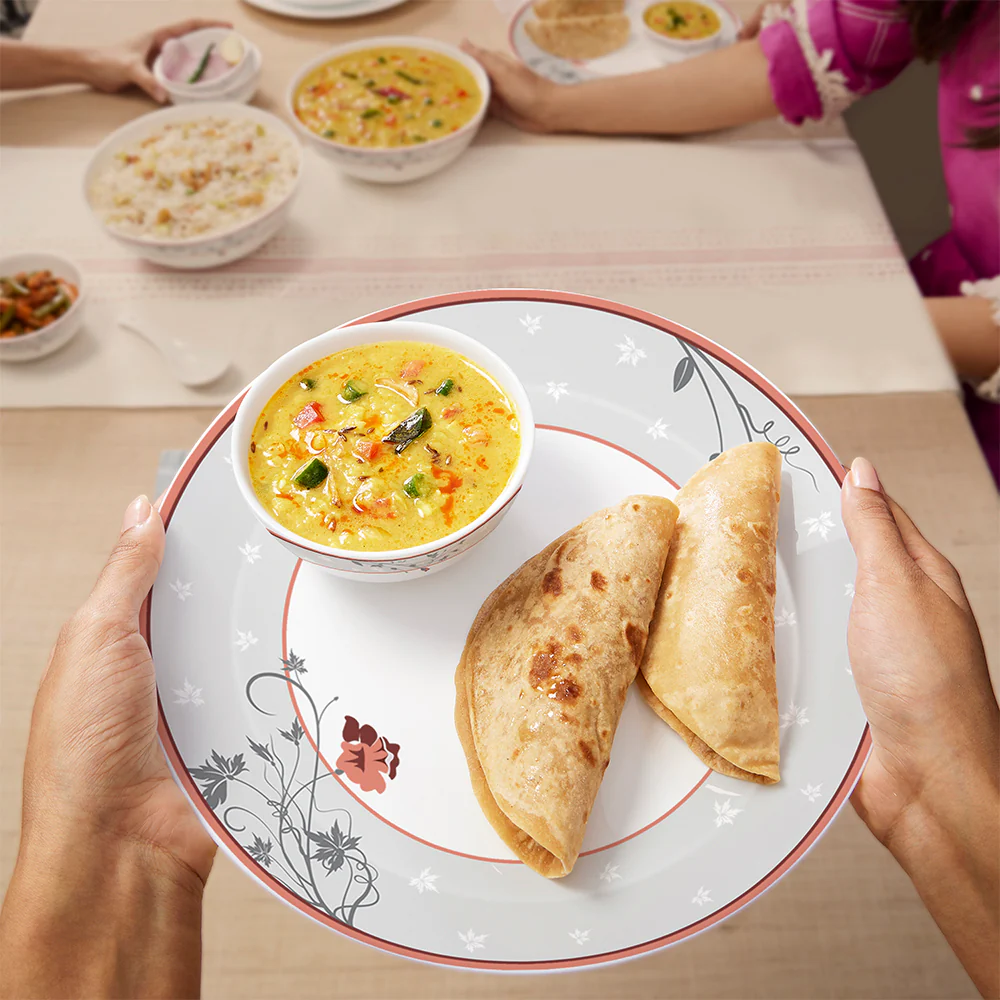 Larah by Borosil Quartz Dinner Set, 19 pc