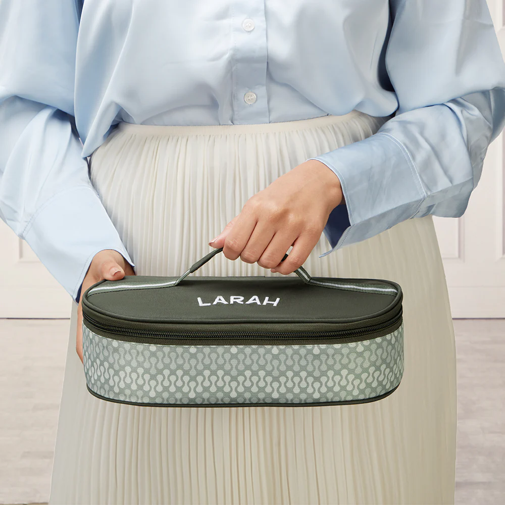 Larah Gracia Glass Lunchbox, Round x 2 (Flat), 400ml x 2