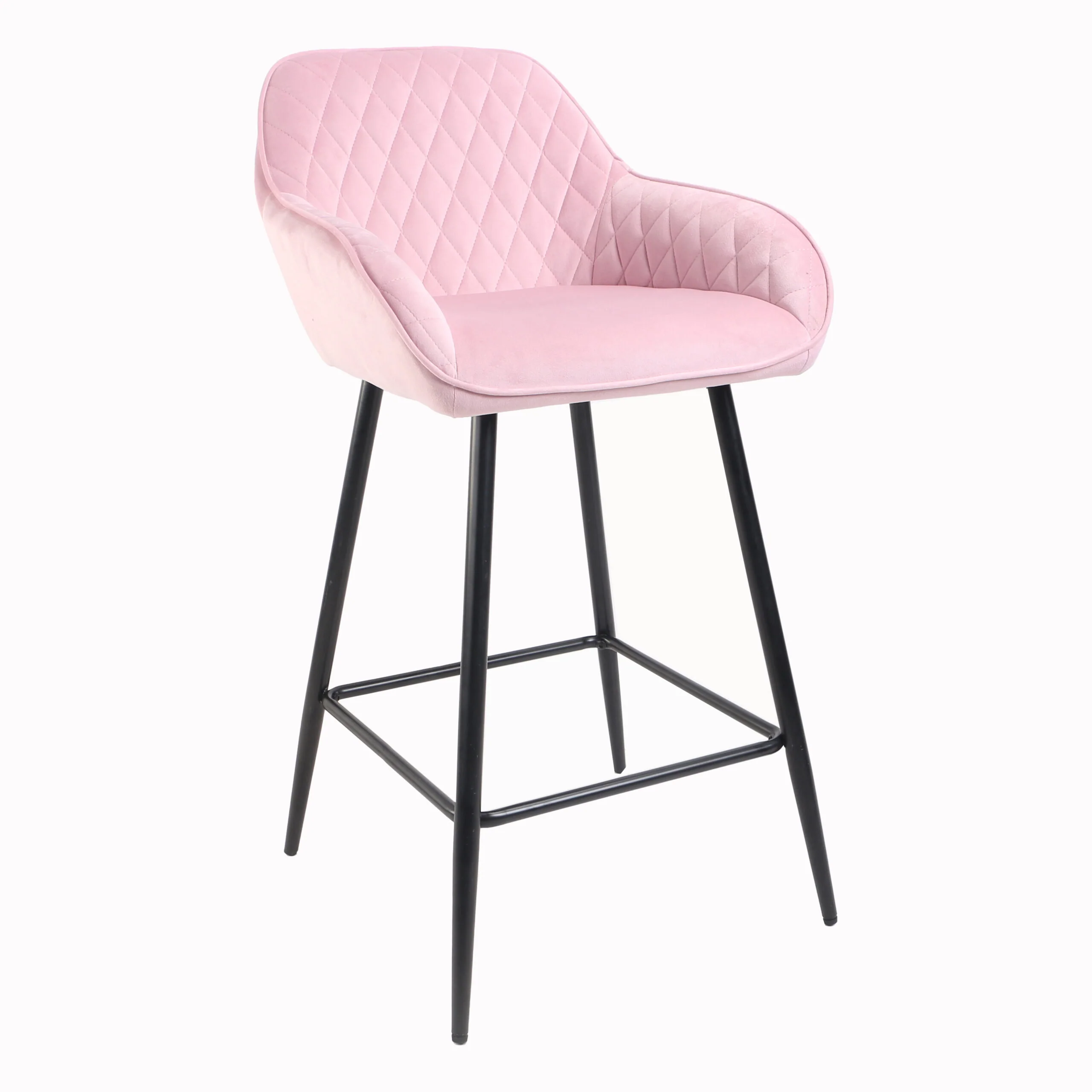 Annecy Pink Crushed Velvet Bar Stool