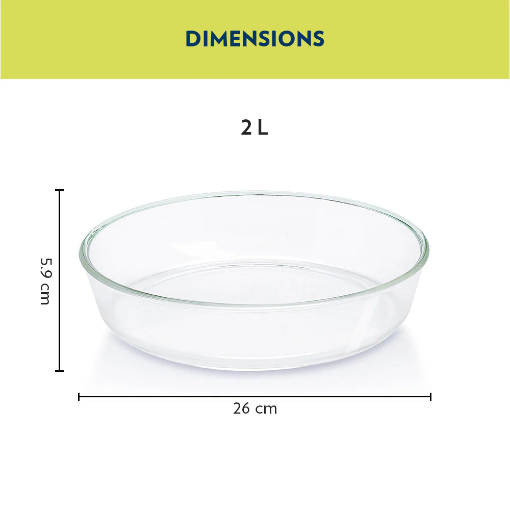 Borosil Round Dish, 2L
