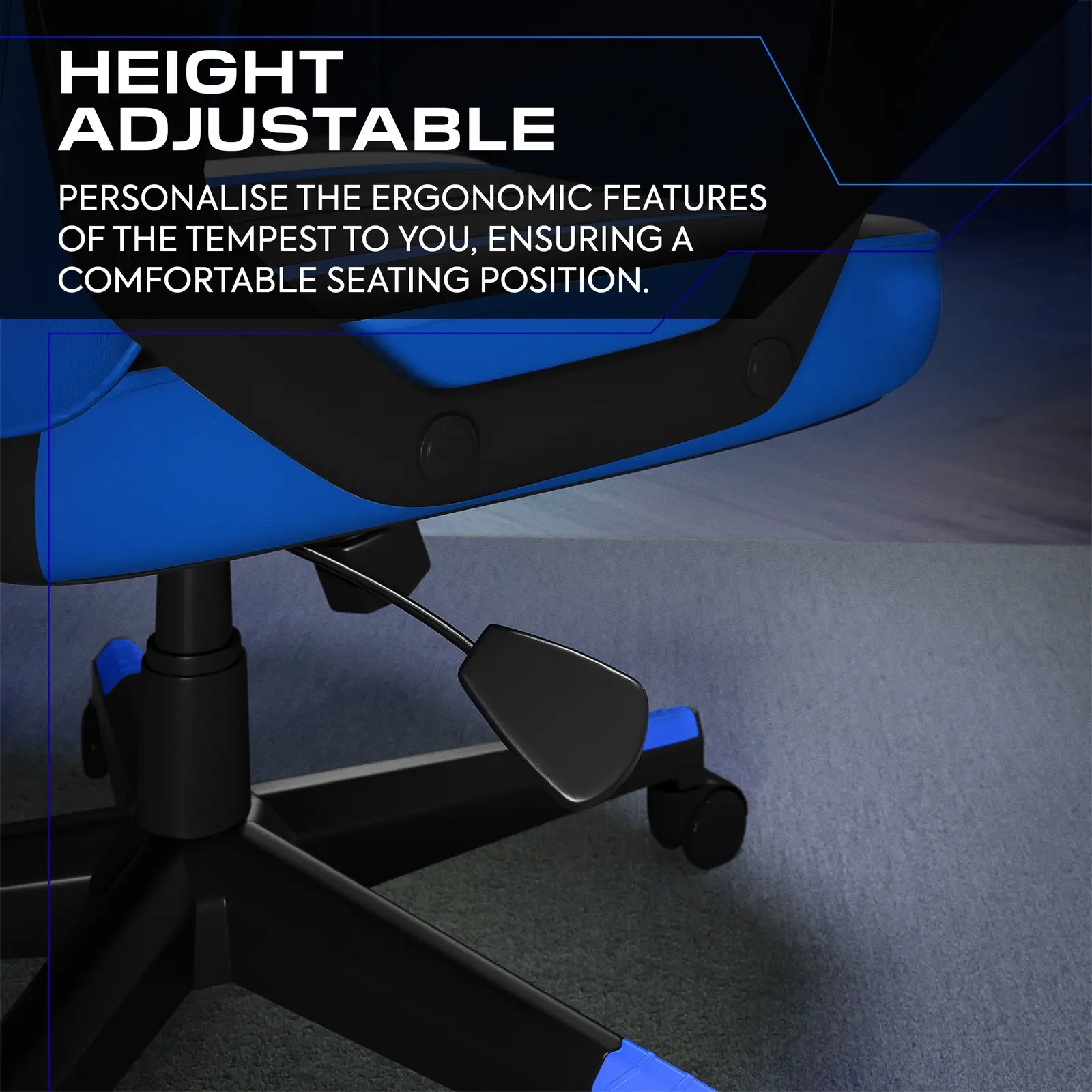 Tempest Ergonomic PC Office Gaming Chair - Blue