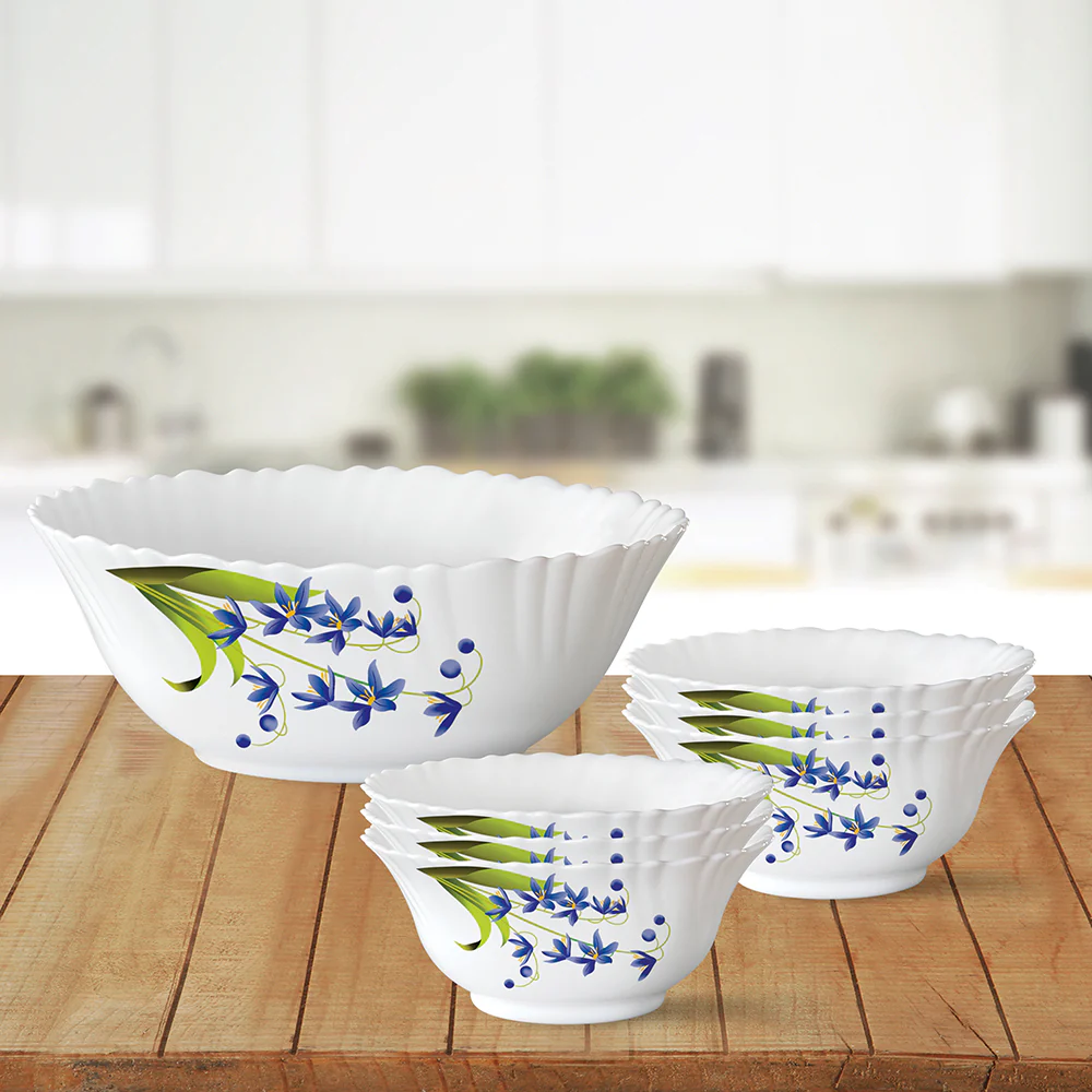 Larah by Borosil Lavender Pudding Set, 7 pc (Small)