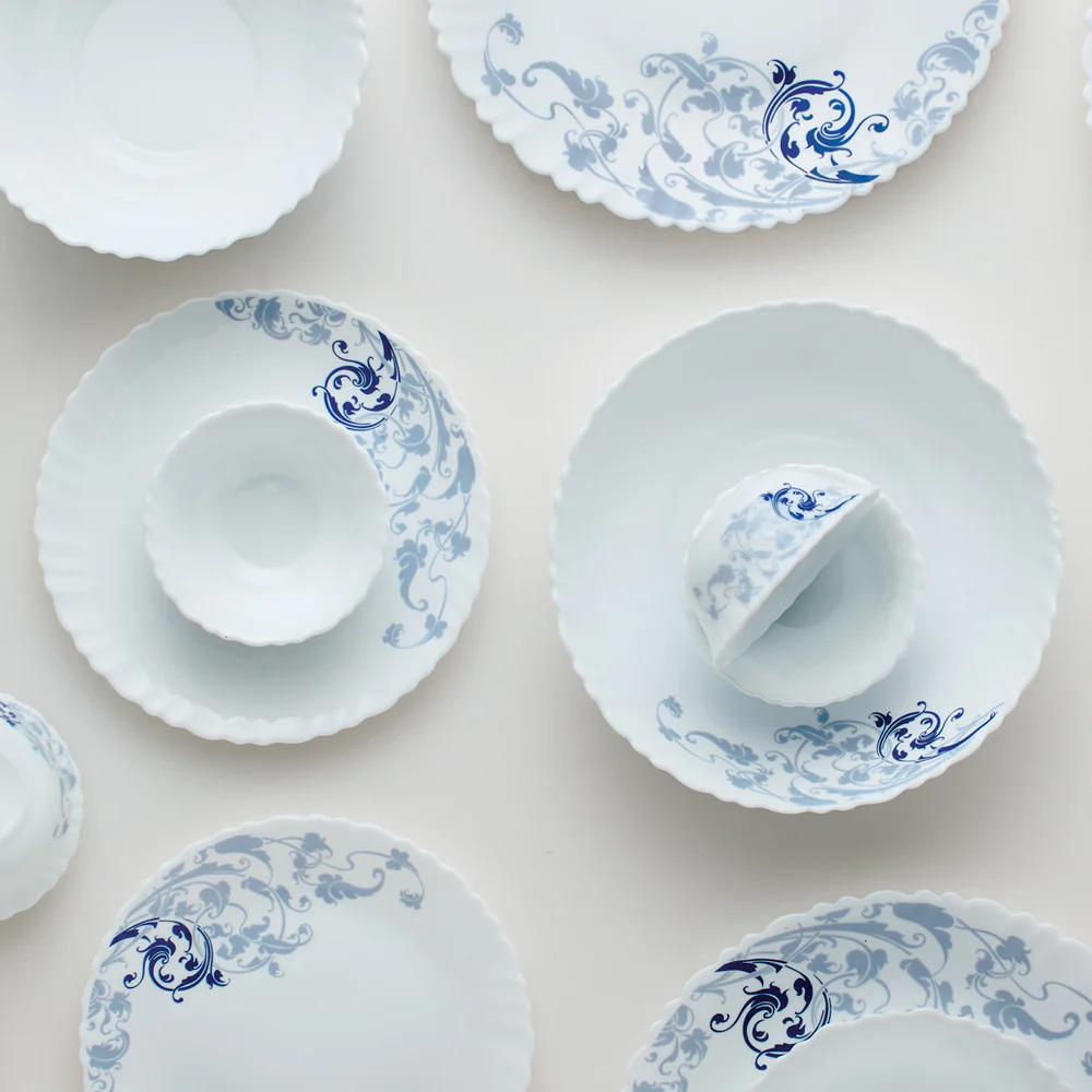 Larah by Borosil Blue Eve 47 pc Dinner Set