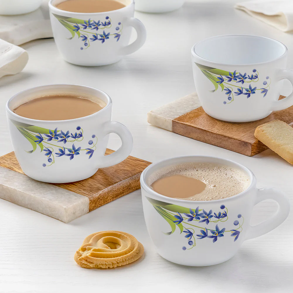 Larah by Borosil Lavender Cup Set, 90ml x 6