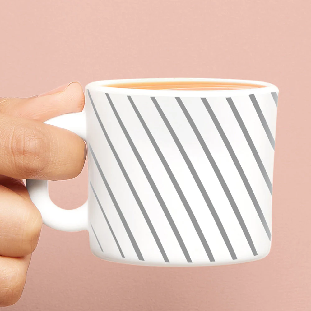 Larah by Borosil Silver Ray Mug Set, 2 x 240ml