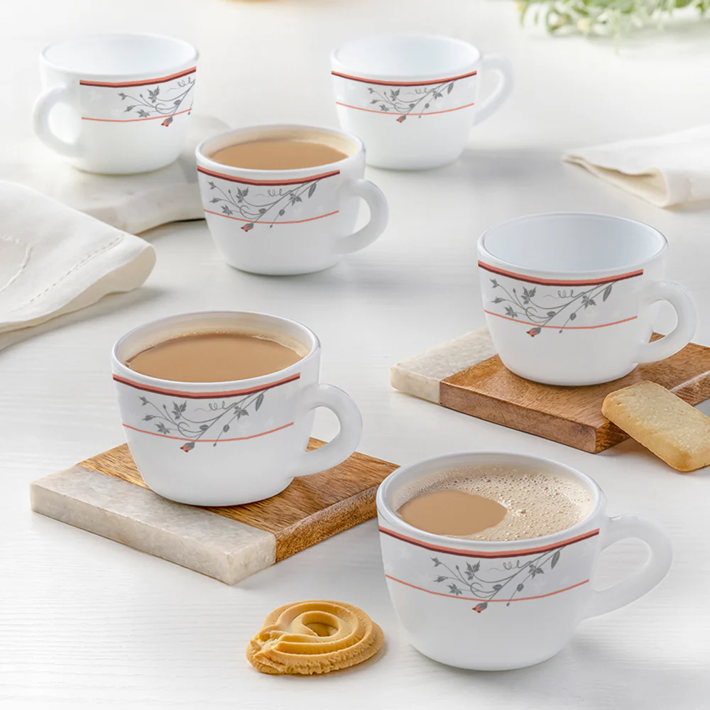 Larah By Borosil Quartz Cup Set