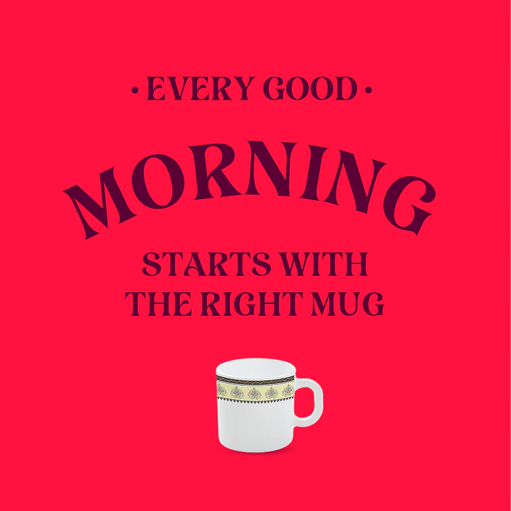 Larah By Borosil Amer Mug Set, 100ml x 6