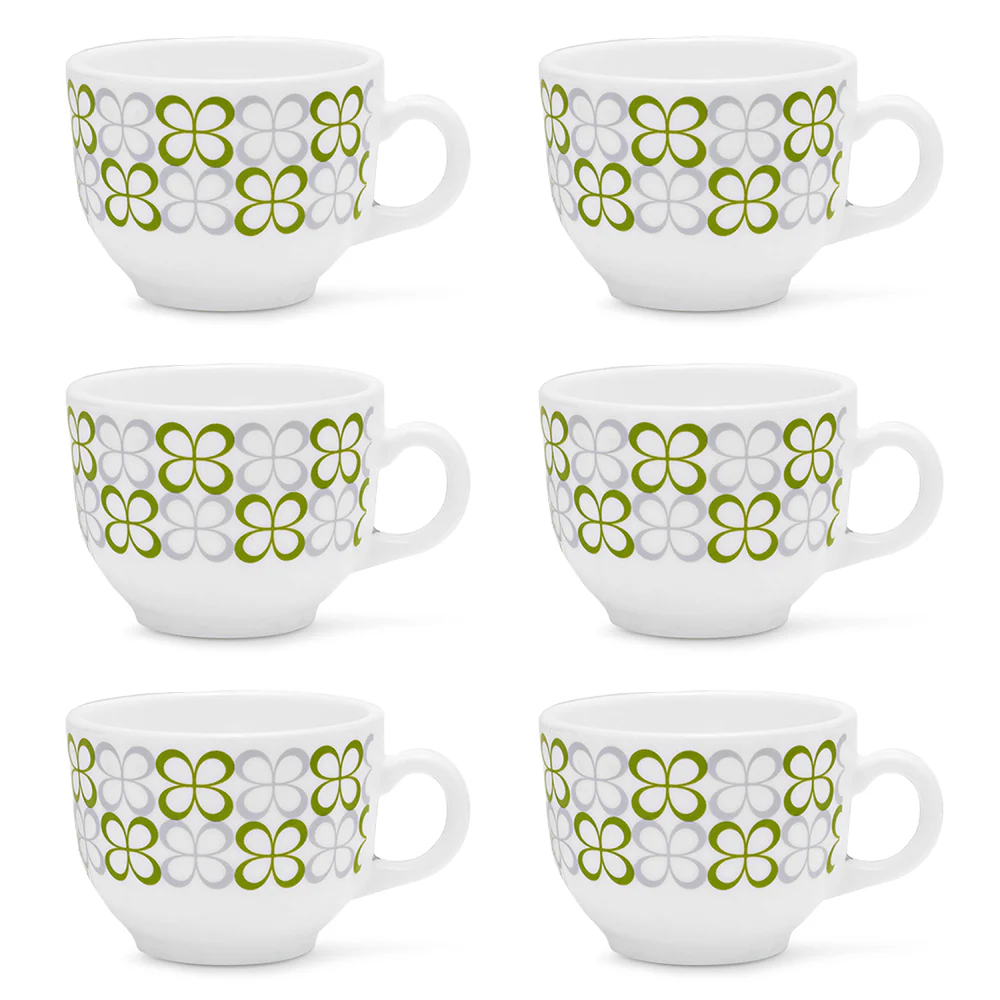 Larah By Borosil Sundrop Green Cup Set