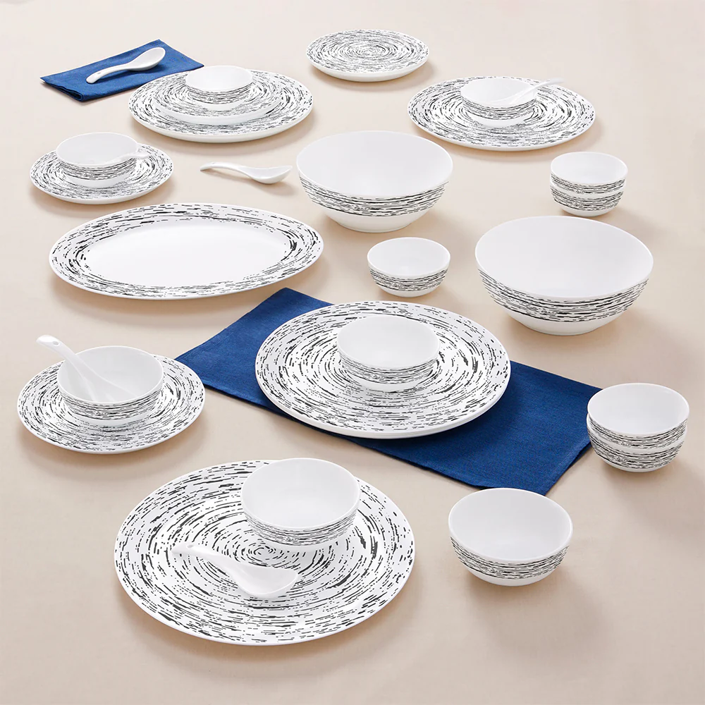 Larah by Borosil Milky Way Dinner Set, 33 pc