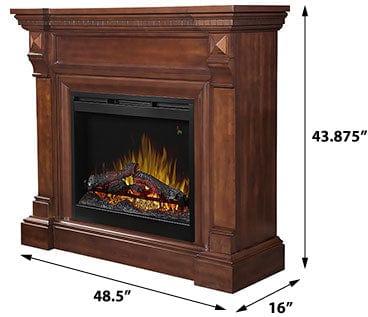 William Electric Fireplace Mantel Package in Burnished Walnut