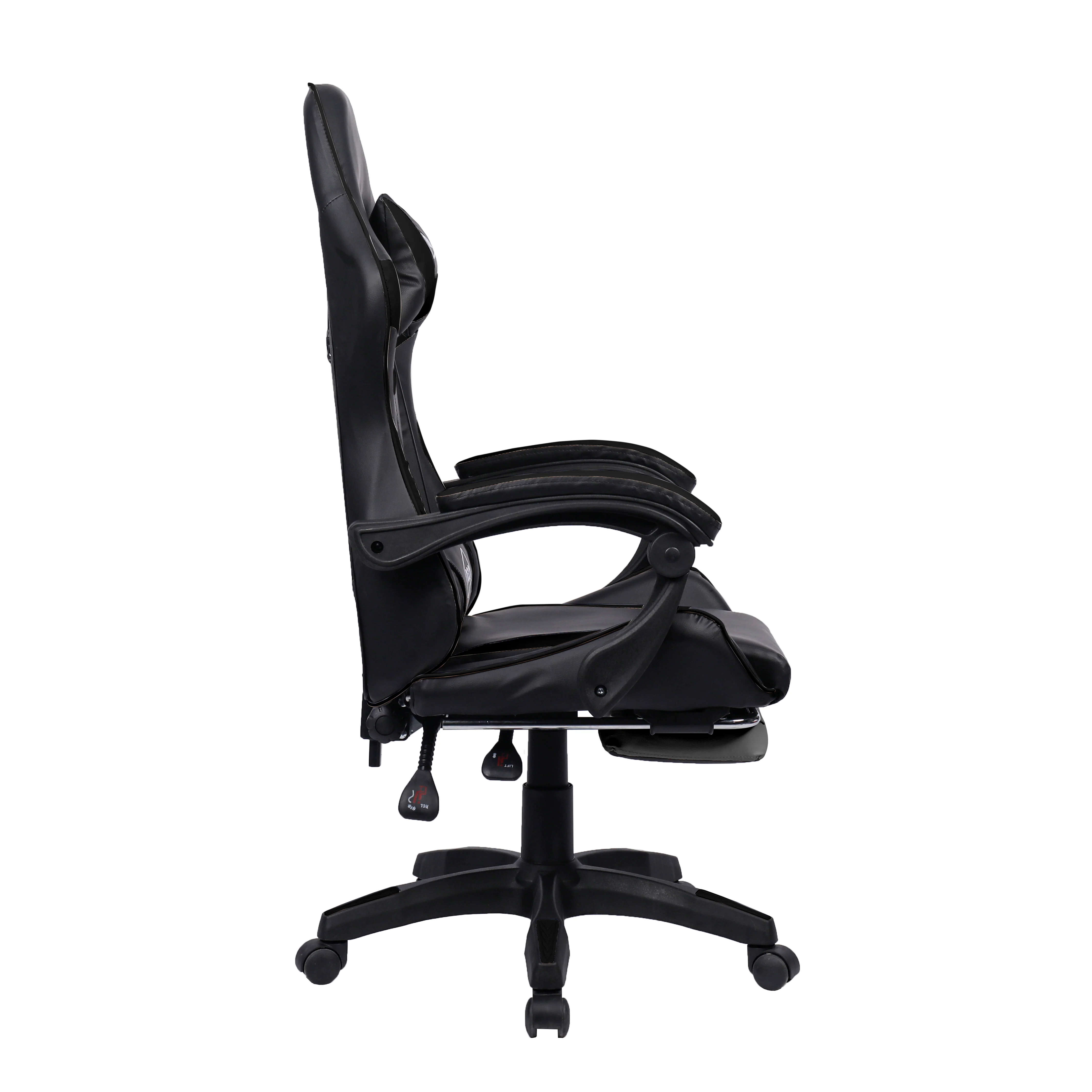 Neo Gaming Chair Black PU Leather with Footrest