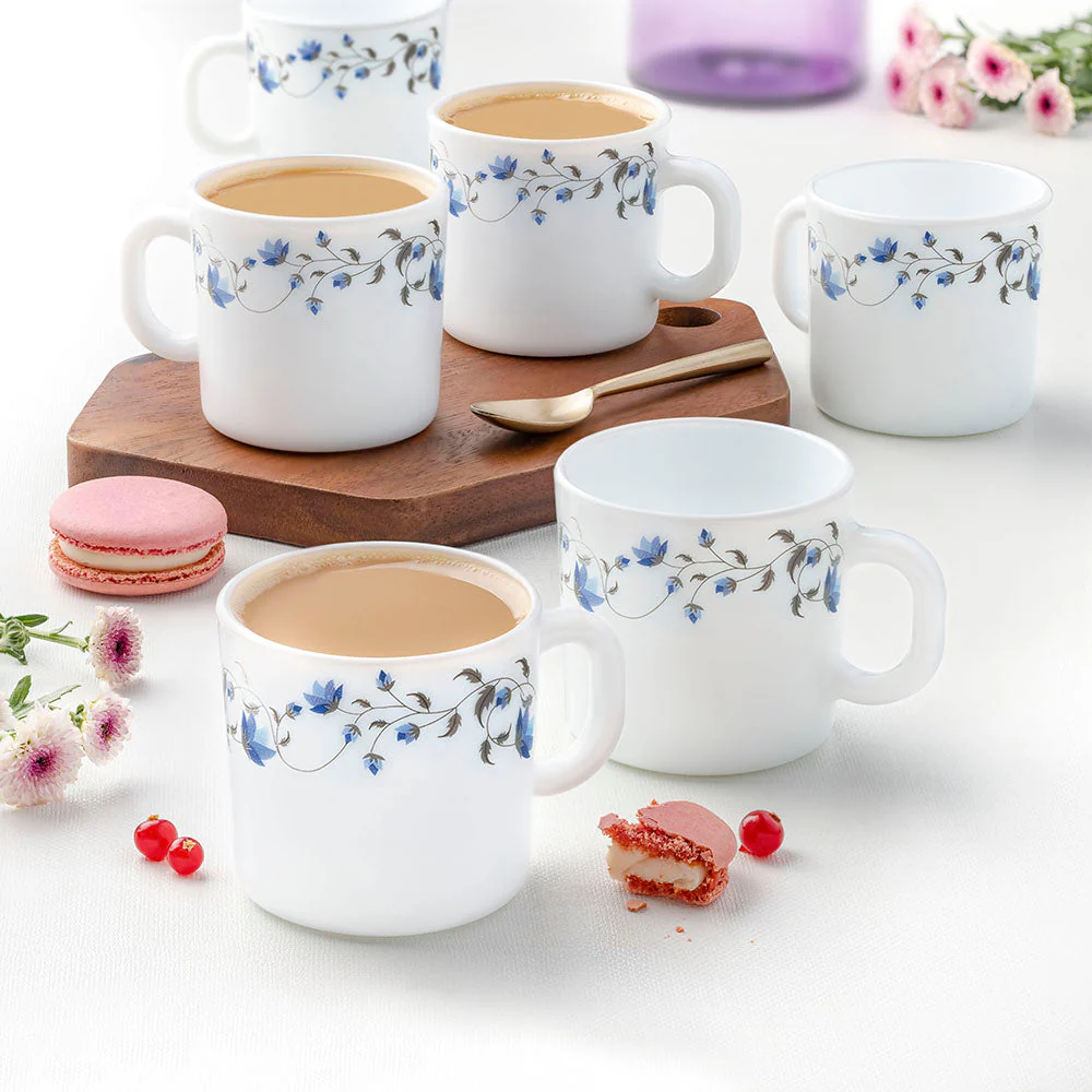 Larah by Borosil Helena Mug Set, 180ml x 6