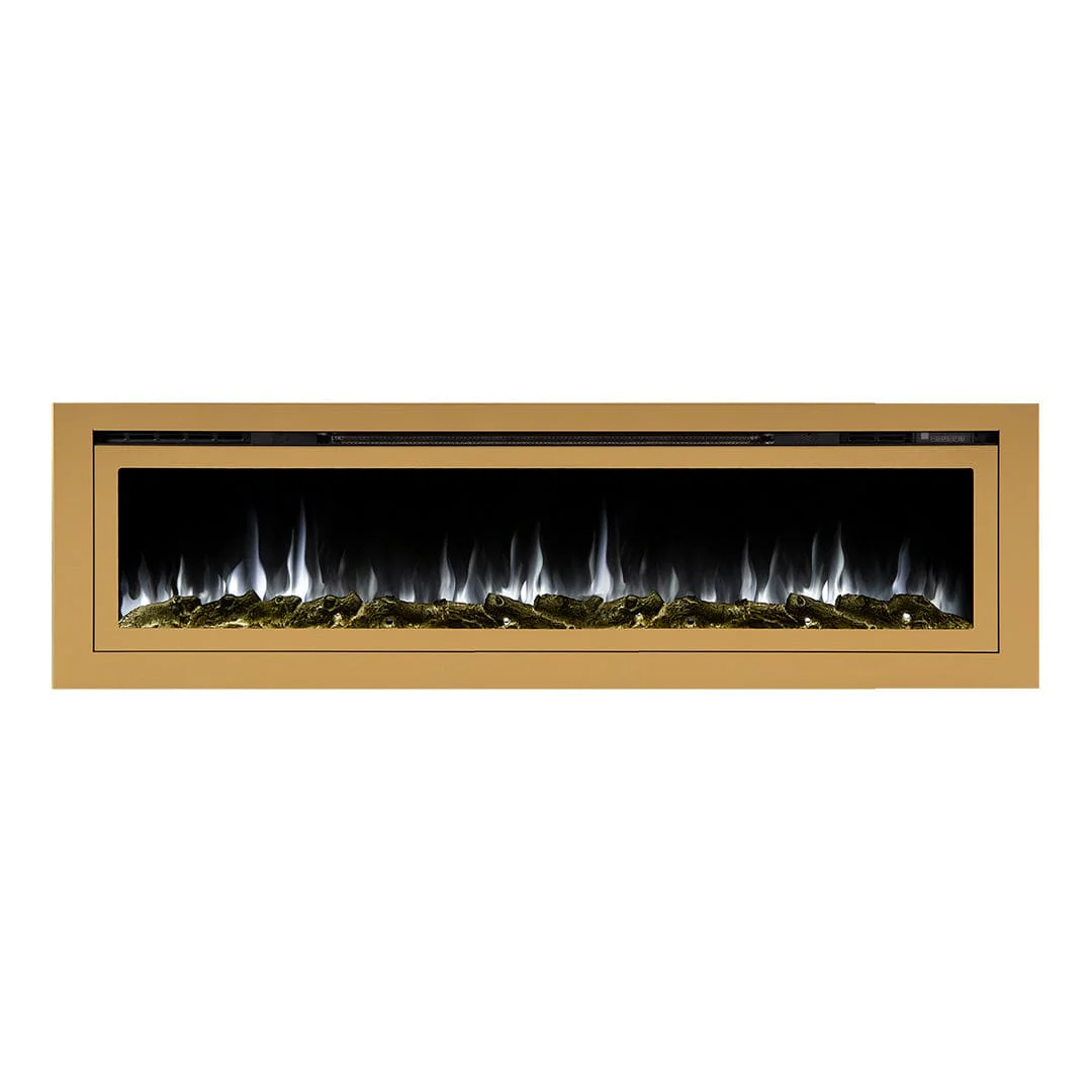 The Sideline Deluxe Gold 72 Inch Recessed Smart Electric Fireplace 86278