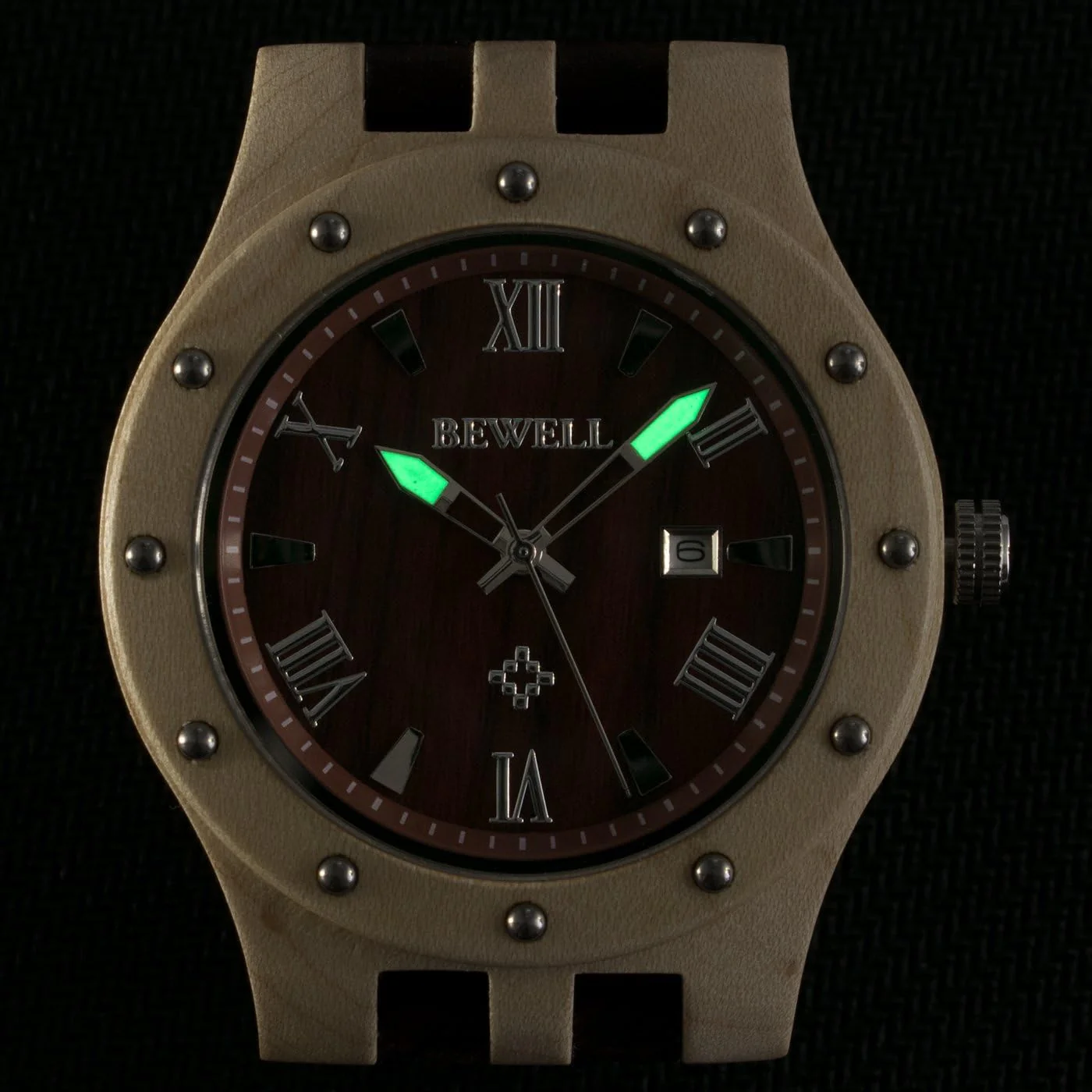 Men's Wooden Watches Handmade Analog Quartz Luminous Wristwatch