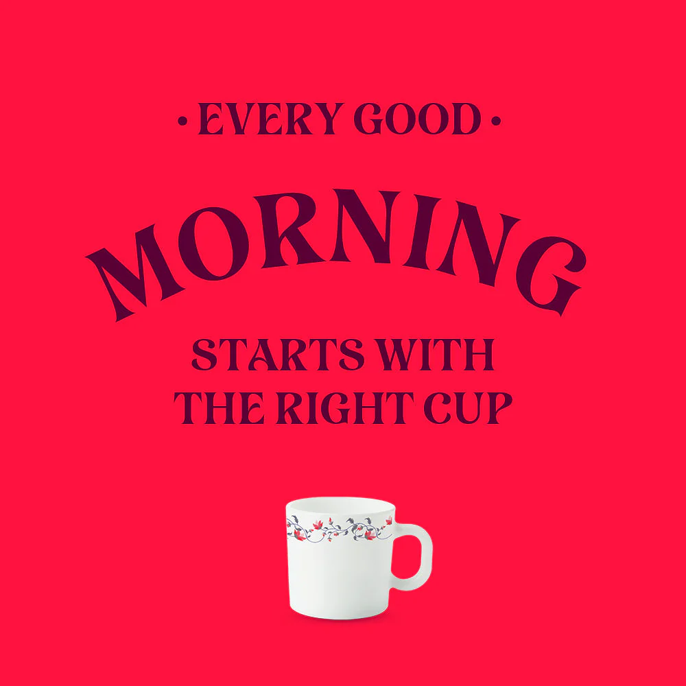 Larah by Borosil Pentas Mug Set, 180ml x 6