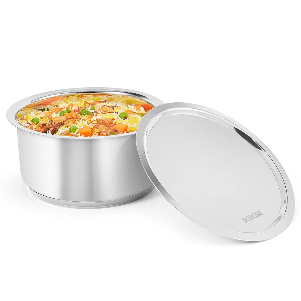 Borosil Cookfresh Impact Bonded Tri-Ply Bottom Tope + Lid, 3.5L/20cm