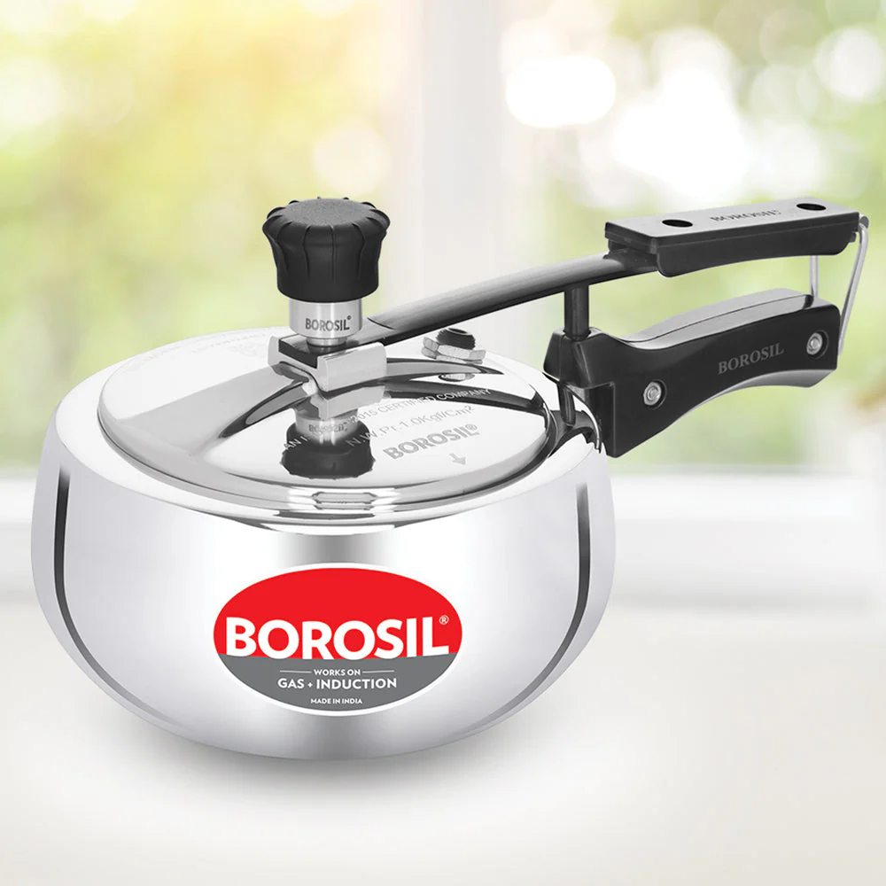 Borosil Pronto Tri-ply Inner Lid Pressure Cooker, 2.5L