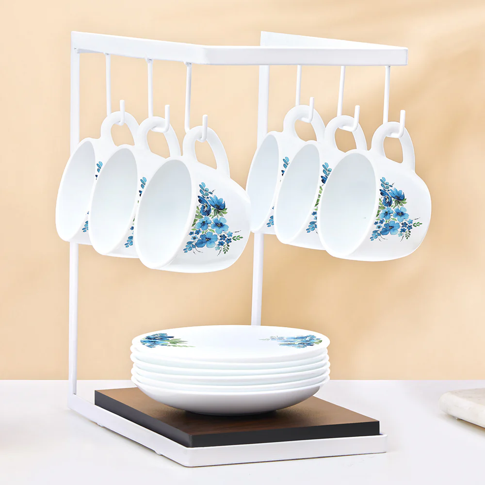 Larah by Borosil Pansy Cup n Saucer Set, 140ml x 12