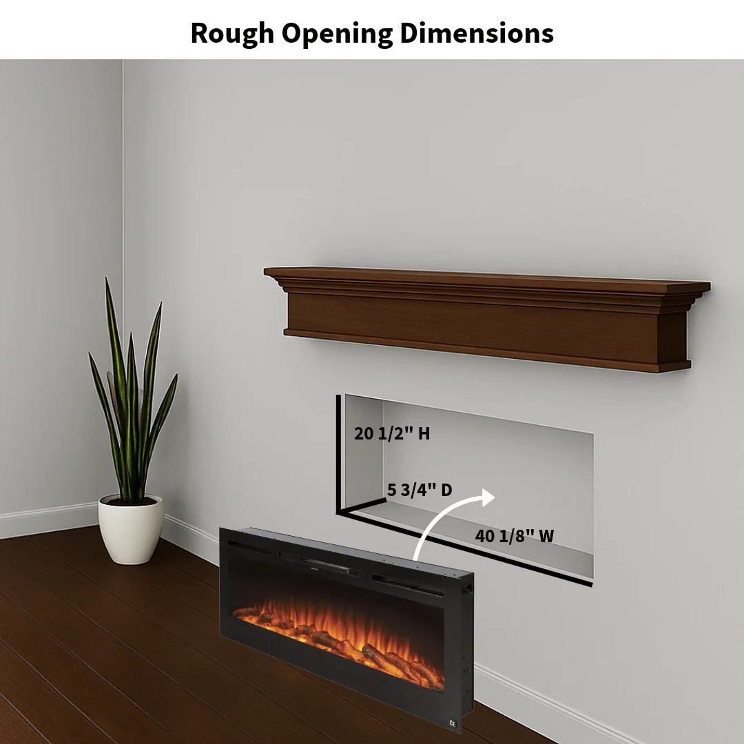 The Sideline 45 Inch Recessed Smart Electric Fireplace 80025