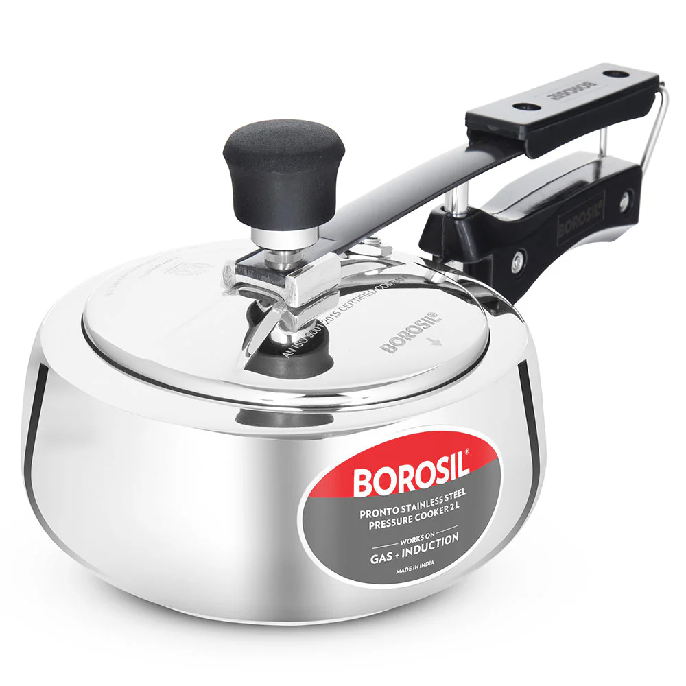 Borosil Pronto SS Pressure Cooker, 2L