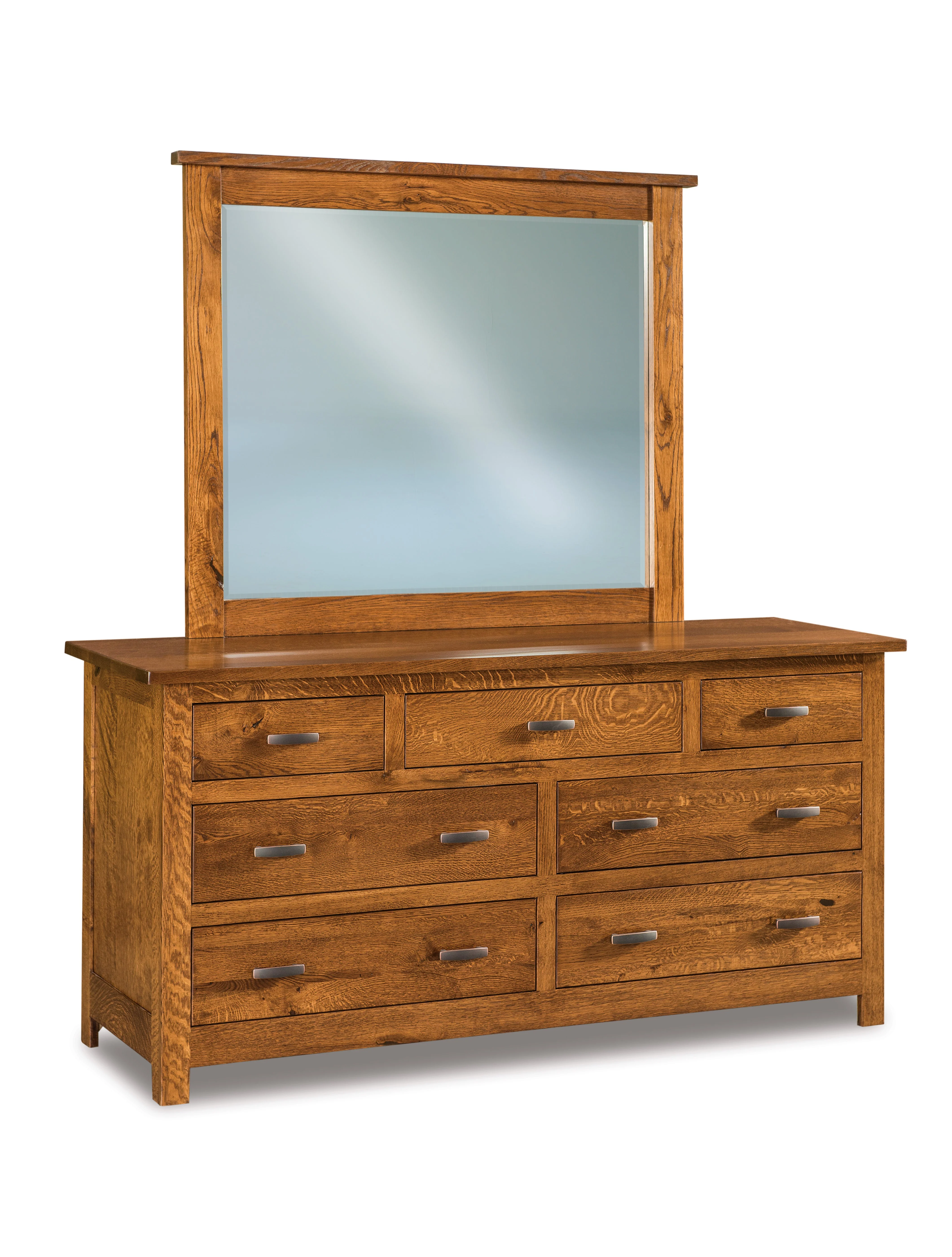 Amish Flush Mission Seven Drawer Dresser
