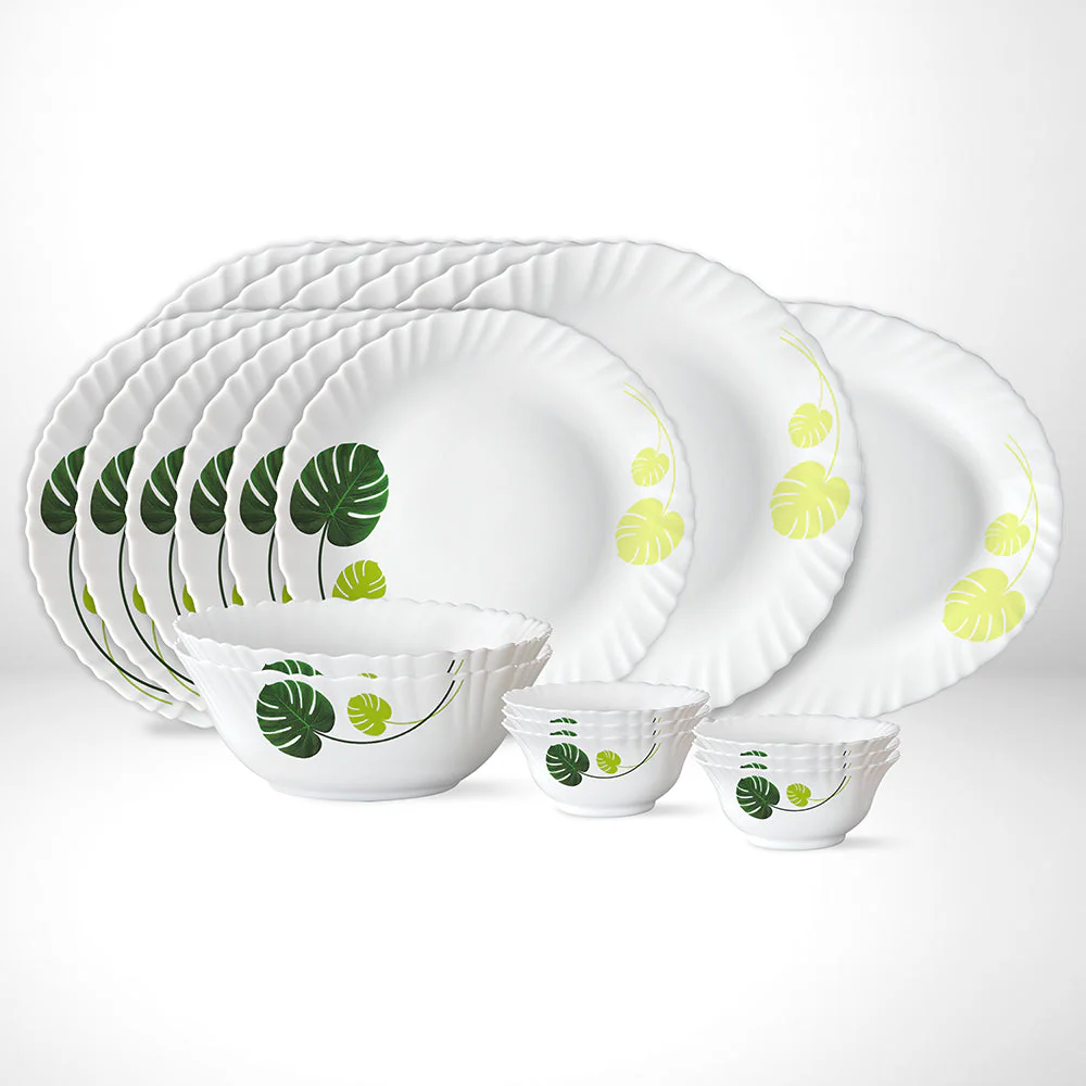 Larah by Borosil Palm Dinner Set, 21 pc